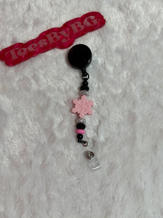 Pink Snowflake Badge Reel