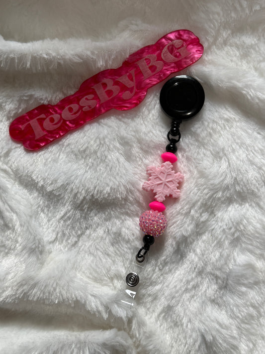 Pink Snowflake Badge Reel