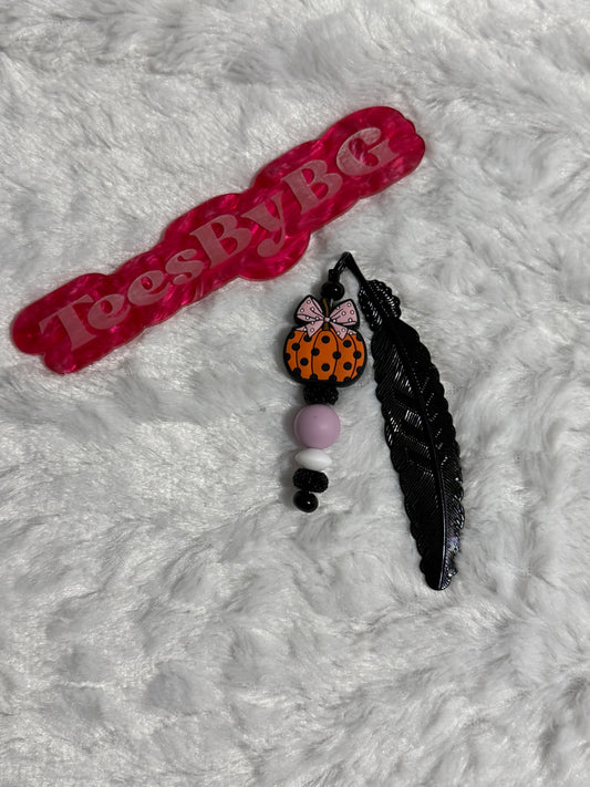 Pink Bow Pumpkin Bookmark