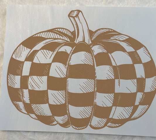 Tan Checkered Pumpkin