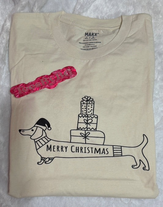 Merry Christmas Weiner Dog - Short Sleeve