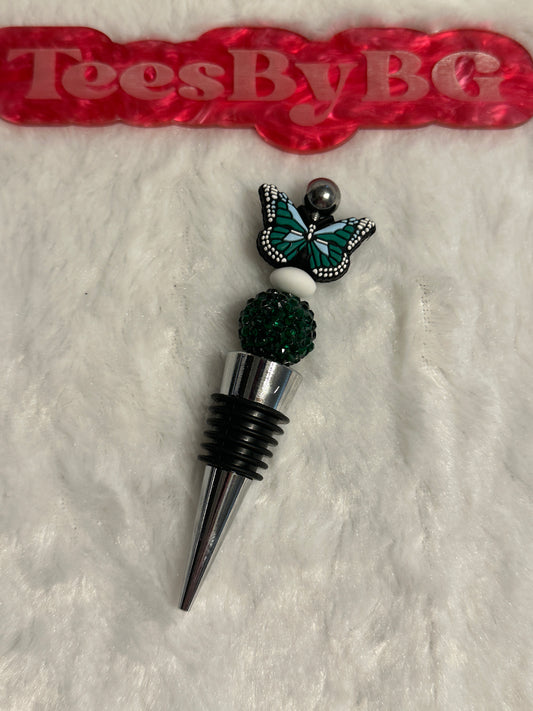 Green Butterfly Wine Stopper