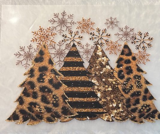 Faux Sequin Trees Tan