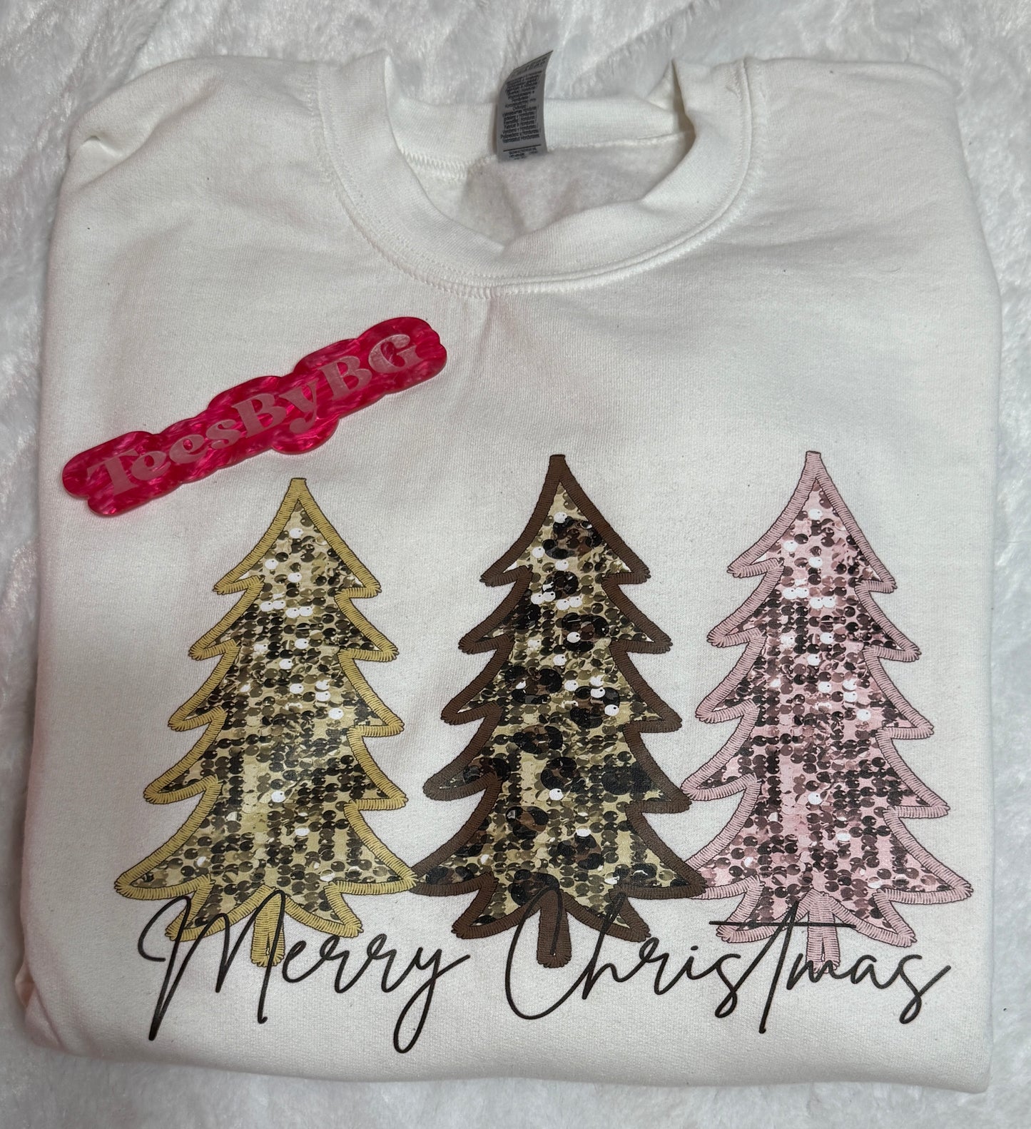 Faux Sequin Trees - Crewneck