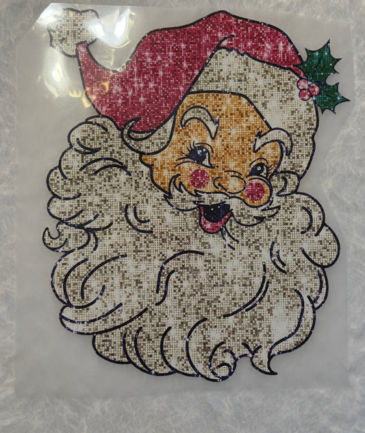 Faux Glitter Santa