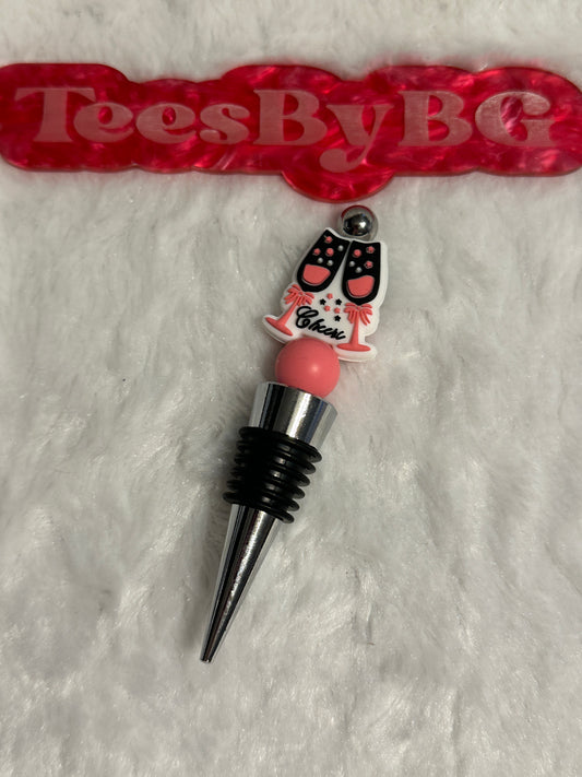 Pink Cheers Wine Stopper