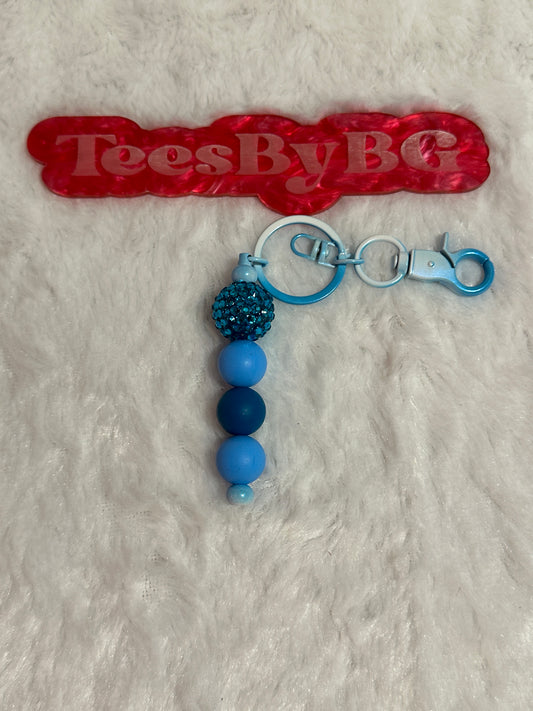 Blue on Blue Tie Dye Keychain