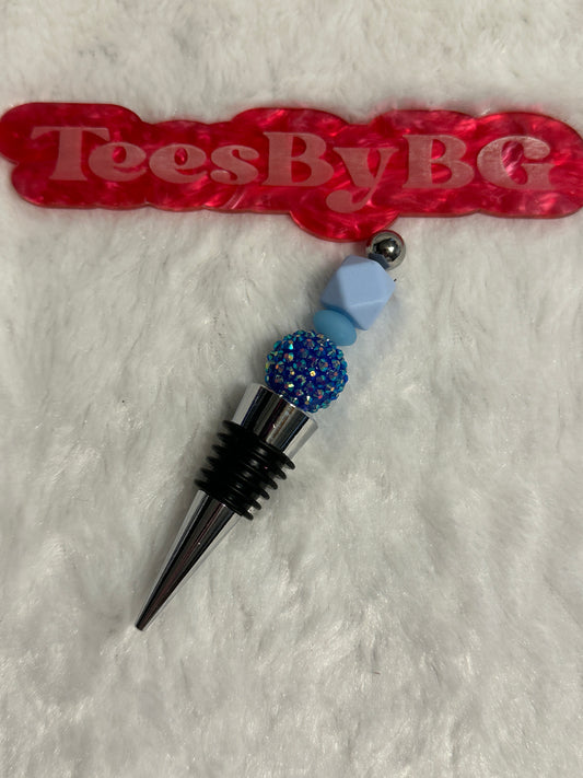 Blue Rhinestone Wine Stopper