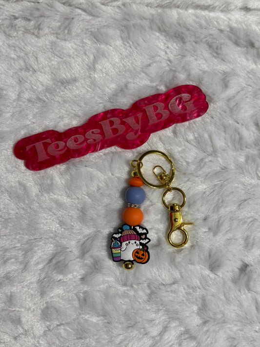 Teen Ghost on Gold Keychain