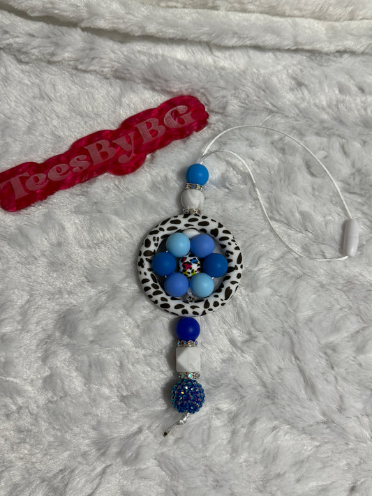 Blue Flower Car Charm