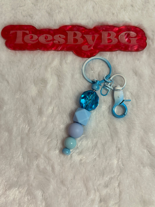 Blue on Blue Tie Dye Keychain