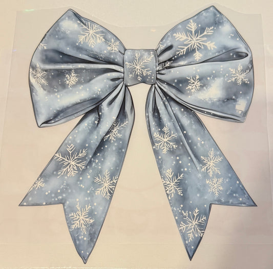 Blue Snowflake Bow